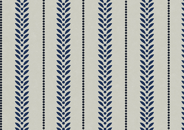 Laurel Stripe, Royal - Motorised Roman Blind - Image 7